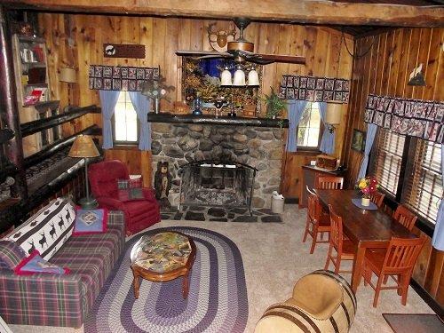 Pine Crest Living room. Camp Custer Log Cabins  Custer, SD