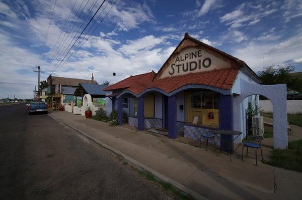 The historic  Alpine Studio is located in downtown Alpine on Murphy Street. Alpine used to be called "Murphyville."