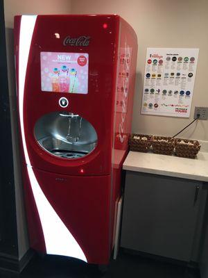 Soda machine. Also dispenses free water for customers.