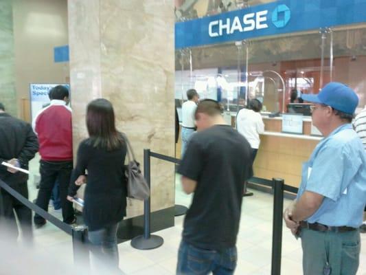 Want long lines and bad customer service? Well welcome to Chase bank, where this is a free feature of our accounts.