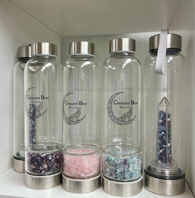 Crystal gemstone glass water bottles