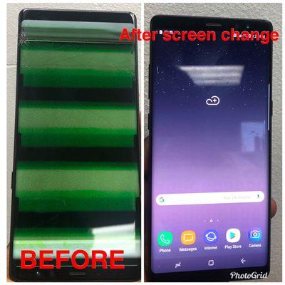 Screen change of Samsung Galaxy Note 8.