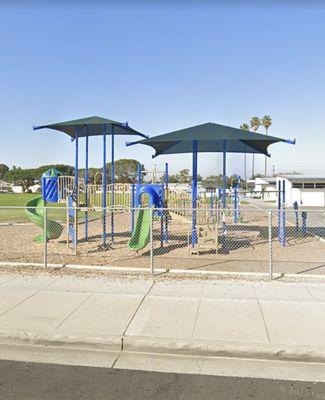 The play structure (I loved playing here when I was younger.) I liked swinging too!