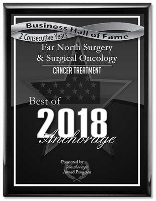 Far North Surgery & Surgical Oncology has been selected for the 2018 Best of Anchorage Award in the Cancer Treatment category.