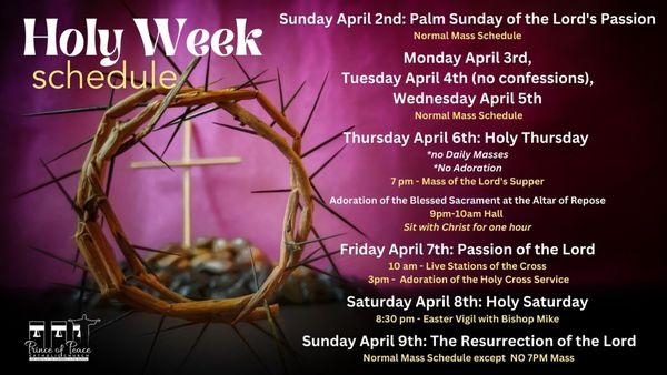 Join us during Holy Week, and every week for Easter Service and Mass at Prince of Peace Catholic Church in San Antonio Tx!