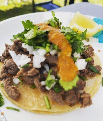 Asada Taco with our Special Habanero Chili