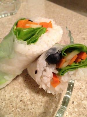 Veggie and fruit spring roll.