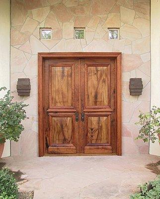 Elegant mesquite double doors