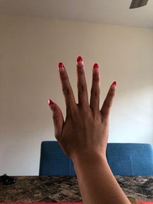 Red french tip nails