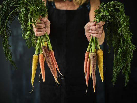 Knapp Ranch grown produce. Grown at 9,000 feet on The Farm at Knapp Ranch.