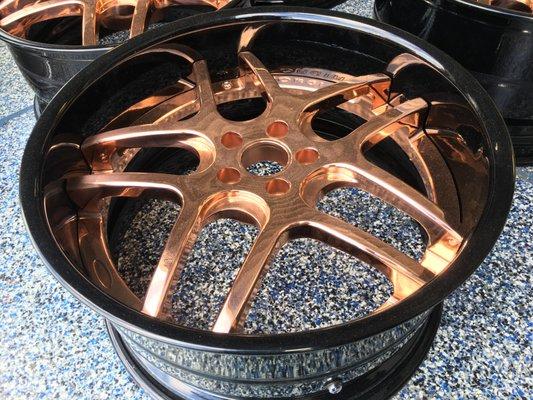 Copper and Black Powder Car Wheels