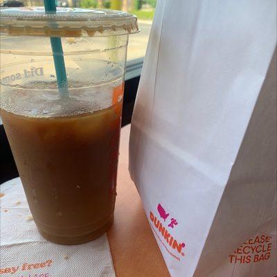 the girls who are in this Dunkin' Donuts, they don't know how to make coffee, they put so much caramel in it that I had to throw it away