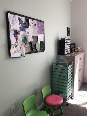 Speech therapy office - client artwork = solid testimonials!