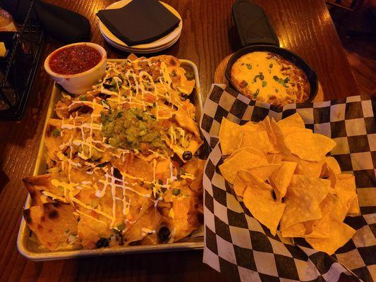 Nachos. Add guac... $3 for that?! Chile con queso.