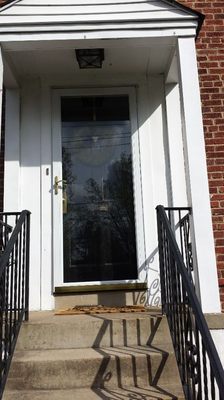 Storm door installation