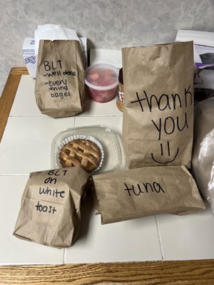 The thank you bag has bagels on the house :) and the watermelon was so juicy!