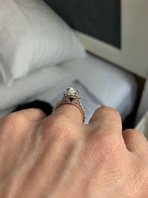 Cushion cut engagement ring