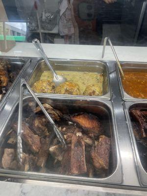 Pork ribs, shrimp mofongo