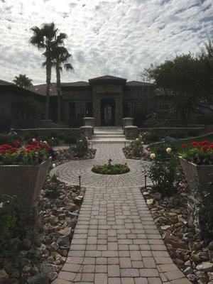 Landscape Maintenance of rose garden.