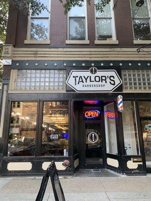 Outside Street View of Taylor's Barbershop