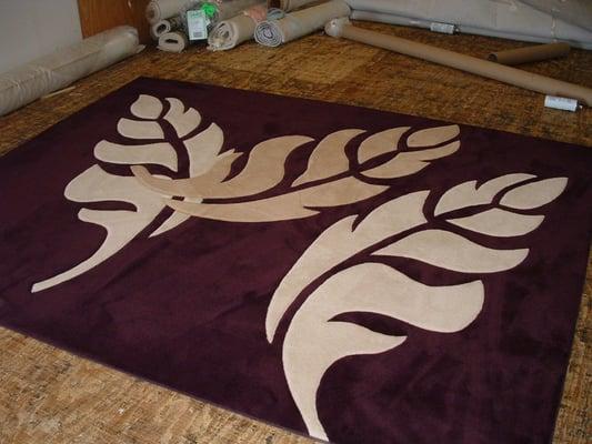 contemporary leaf pattern rug