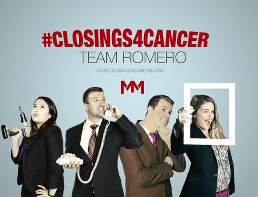 Team Romero has partnered with the Levine Cancer Institute as part of their #closings4cancer movement.