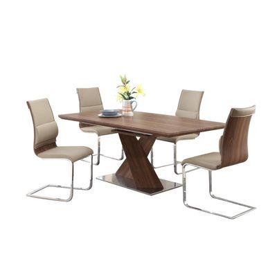 Pretty and practical dinette set with extendable table.  Available to view and try in our showroom