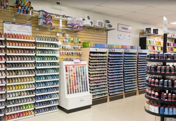 We carry premium sewing and embroidery thread. We have a lot of choices!