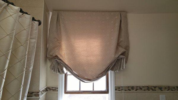 Custom bathroom drapes