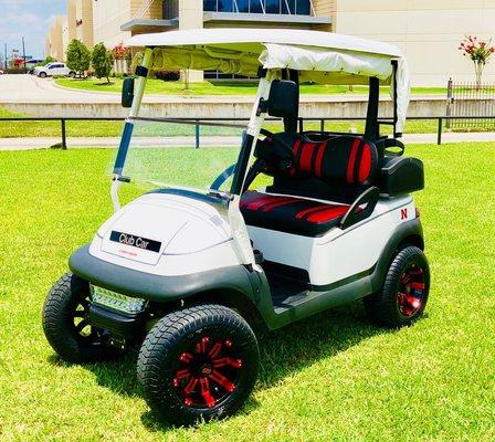 Custom Nebraska Cornhusker Golf Cart.  Call Today to build your Dream Cart!