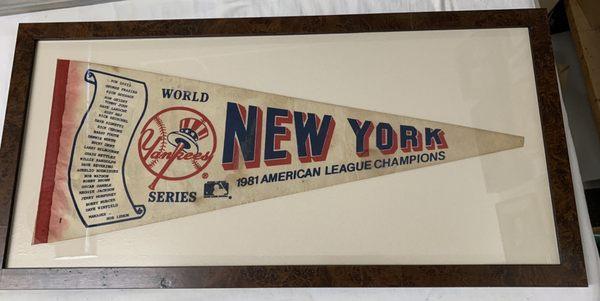 Yankees pennant from the World Series