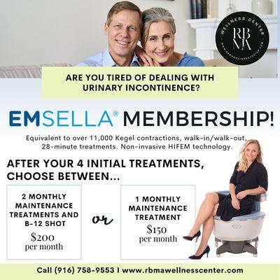 Urinary Incontinence affordable memberships!