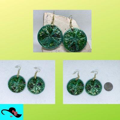 Lime slice earrings