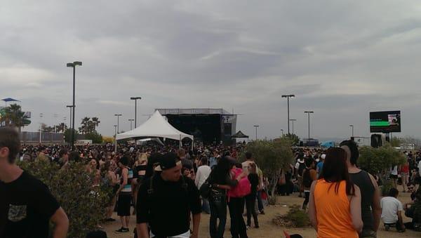 Of Mice & Men about to go on @ Hard Rock Stage. I'll just hang out back here, thanks. Lol. 3/29/14