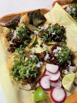 The sides are great. Nopales, Grilled Onions, and Limes