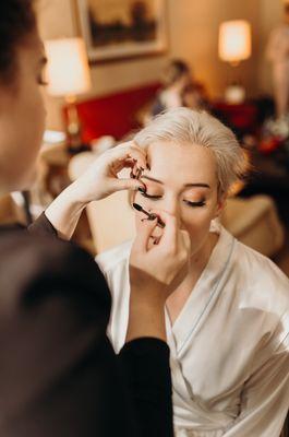 Bridal makeup application