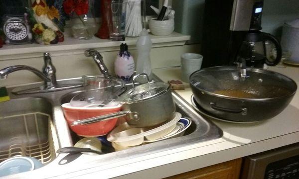 Always a sink full of dirty dishes.