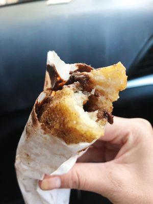 Chocolate filled churro