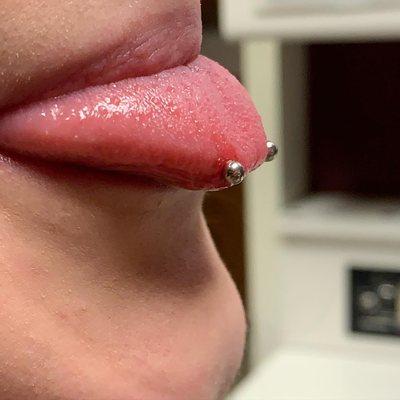 Snake Eyes Tongue Piercing