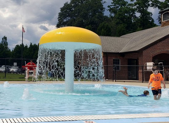 Part of the outdoor pool just for kids.