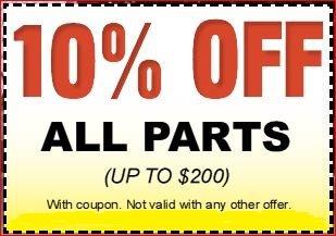 10% Off Parts Up to $200