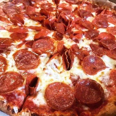 Large double pepperoni pizza