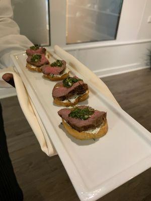 Steak crostini (amazing! Guest favorite)