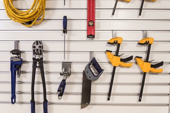 Organize your tools with our slatwall system