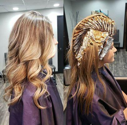 During and after custom coloring @ Hairchitect Studio