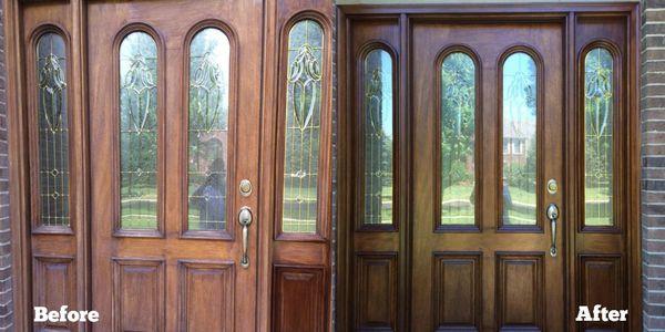 Before and After of Refinishing a front door