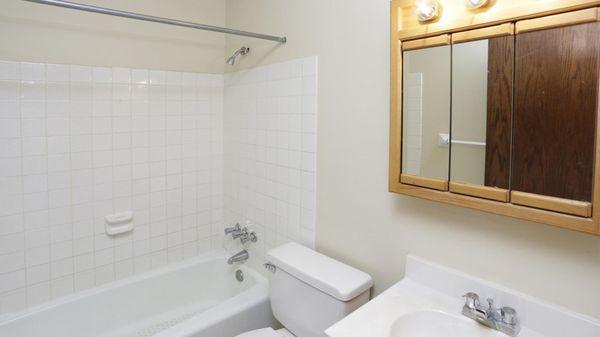 All of the spacious units at Forest Park II Apartments are equipped with full-bathrooms featuring beautiful lighting and rust...