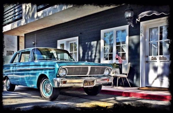 The new salon car "Herman" the 65 Ford Falcon (Lisa inherited from her grandpa whom bought it brand new)