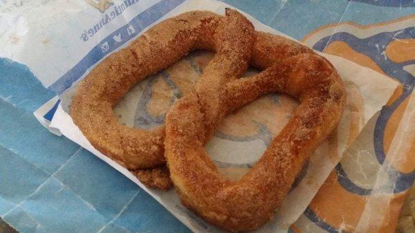 Cinnamon sugar warm pretzel