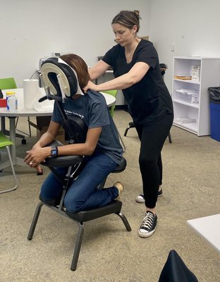 Chair Massage at workplace. 
#employeeappreciation #ChairMassage